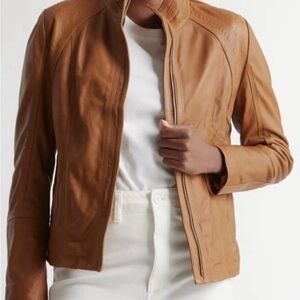 Quince Women's Tan Camel Leather Jacket